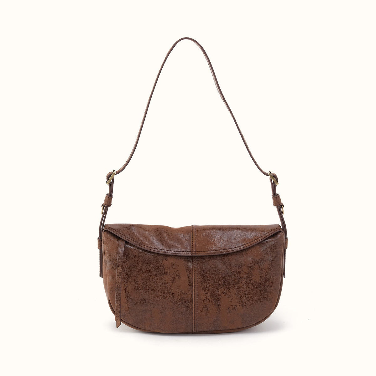 Contour Shoulder Crossbody In Buffed Leather - Mocha