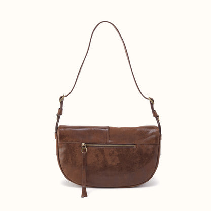 Contour Shoulder Crossbody In Buffed Leather - Mocha