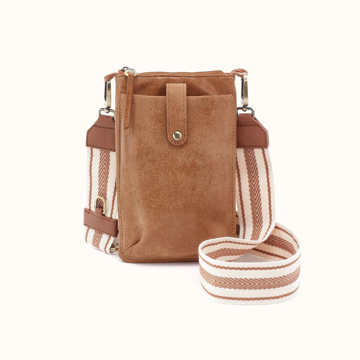 Cass Phone Crossbody In Buffed Leather - Whiskey