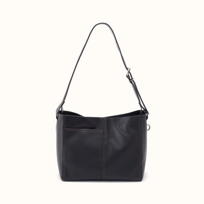 Render Shoulder Bag In Pebbled Leather - Black