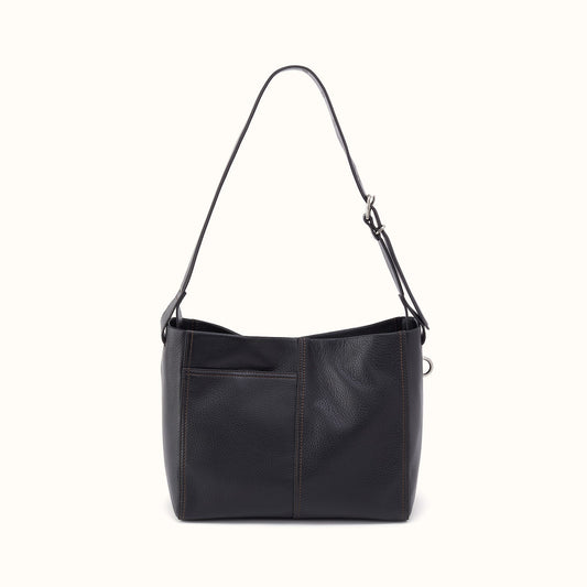 Render Shoulder Bag In Pebbled Leather - Black