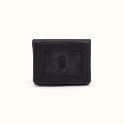 Lumen Mini Wallet In Pebbled Leather - Black
