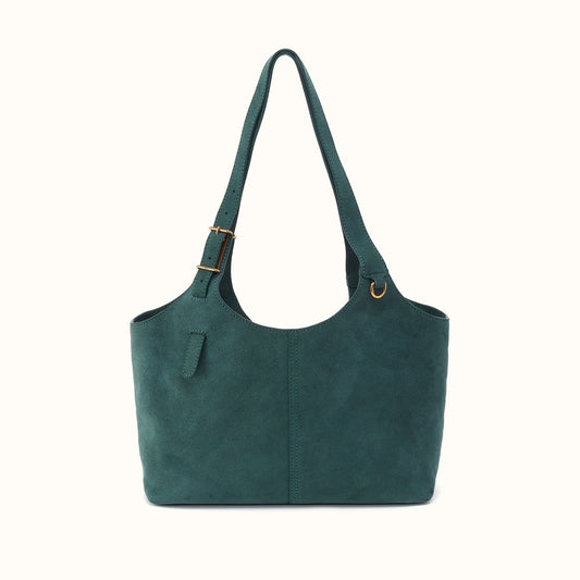 Atlas Tote In Suede Leather - Pine Needle