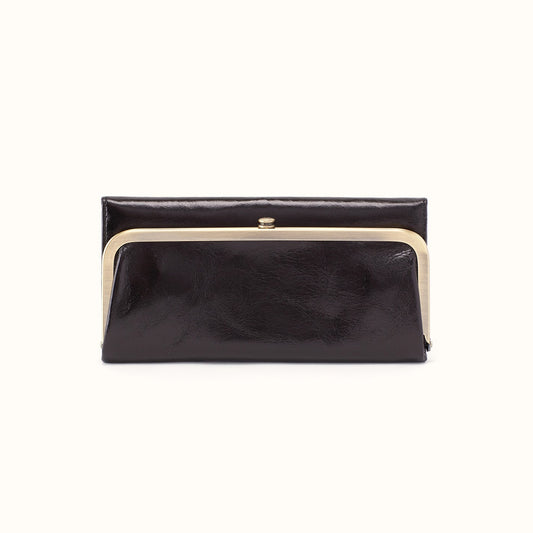 Rachel Continental Wallet In Polished Leather - Black