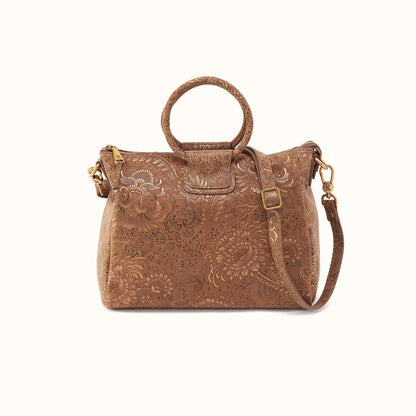 Sheila Medium Satchel In Printed Leather - Mink Folklore