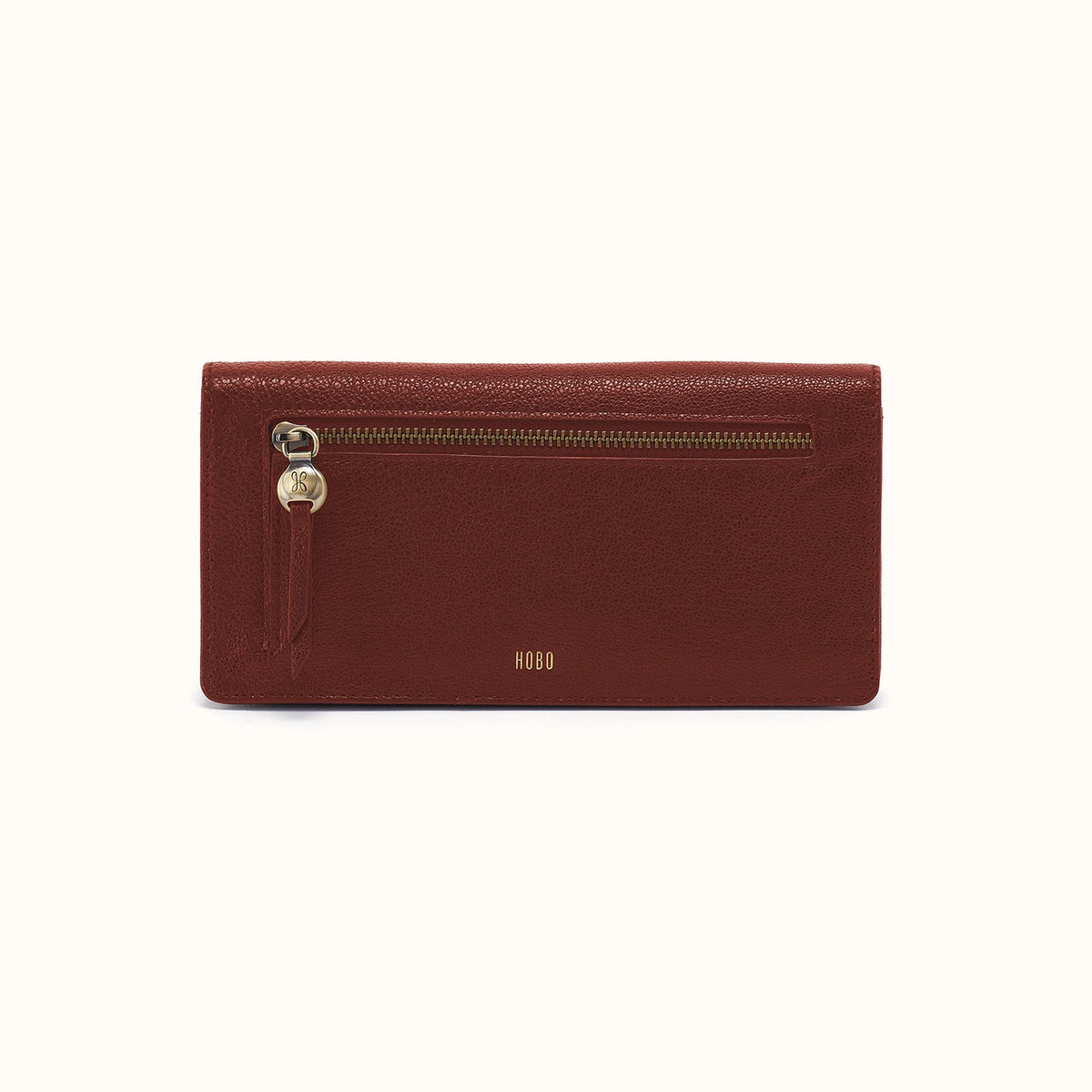 Hutton Large Wallet In Micrograin Leather - Saddlewood