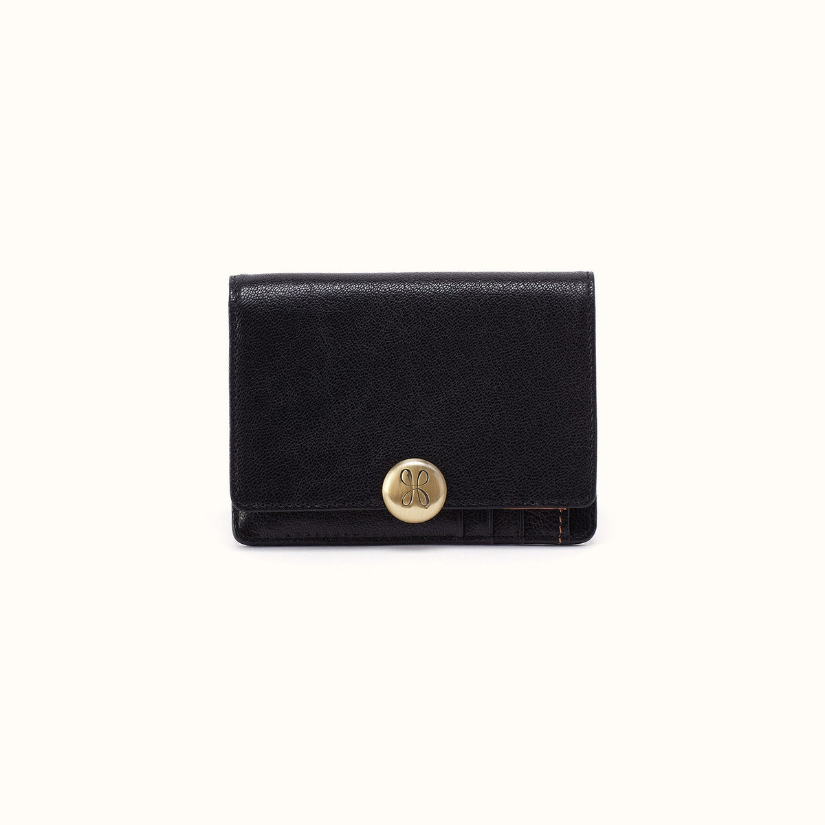 Hutton Small Wallet In Micrograin Leather - Black